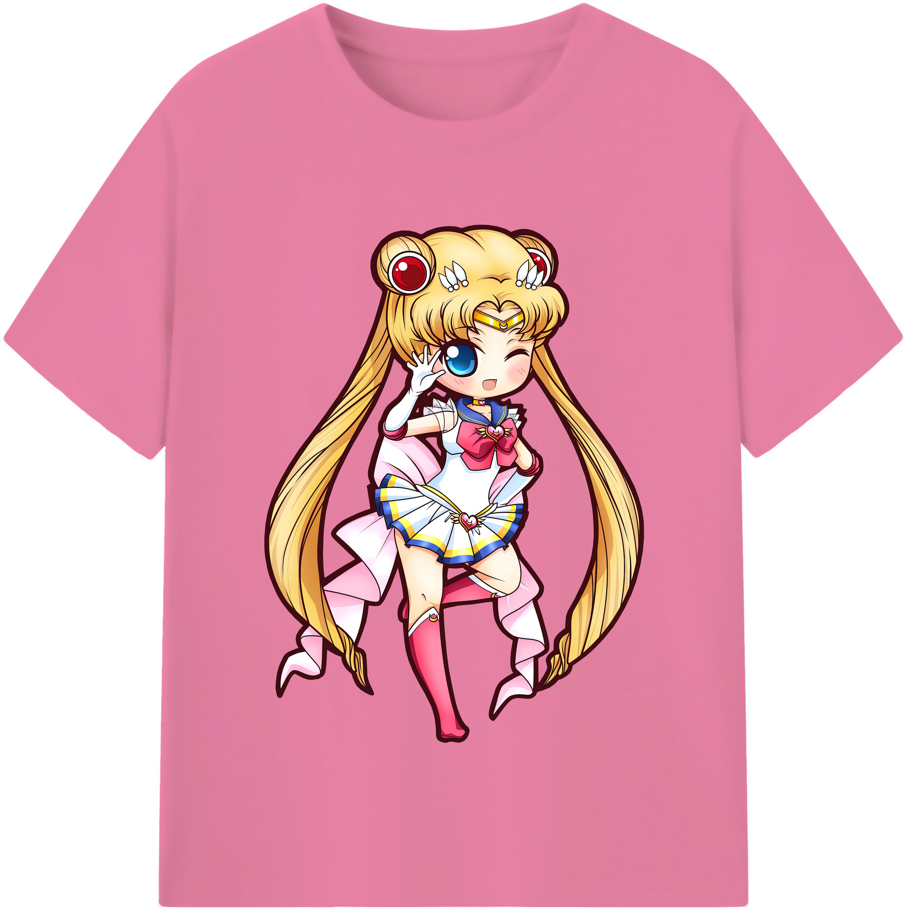 （画像用） 美少女戦士セーラームーン 月野 うさぎ つきの うさぎ Sailor Moon Tsukino Usagi 綿100％半袖Tシャツ（フロントプリント）